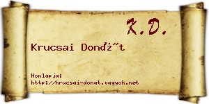 Krucsai Donát névjegykártya